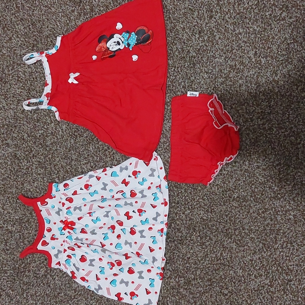 2 Red White and Blue Minnie Mouse Dresses